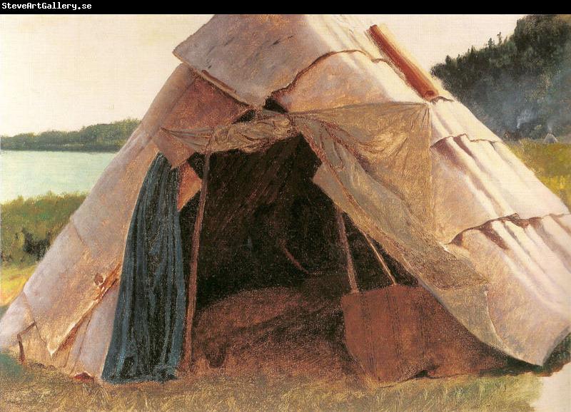 Eastman Johnson Ojibwe Wigwam at Grand Portage